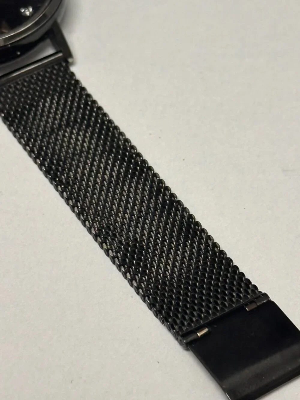 MVMT Dot Watch Women All Black 35MM Mesh Band New Battery 8.5 Inch